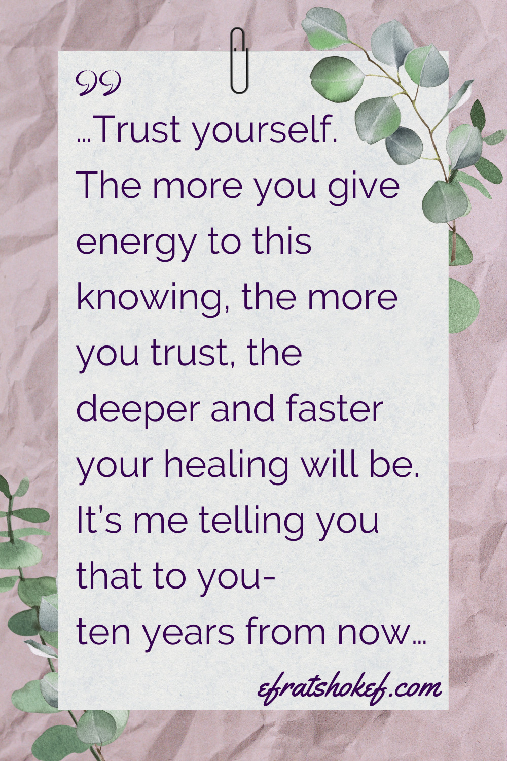 A Note to Myself: Ten Years.
