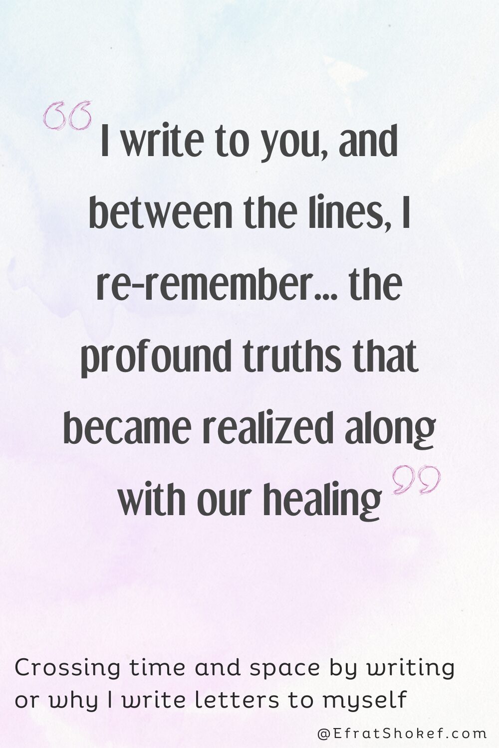 Crossing time and space by writing or why I write letters to myself