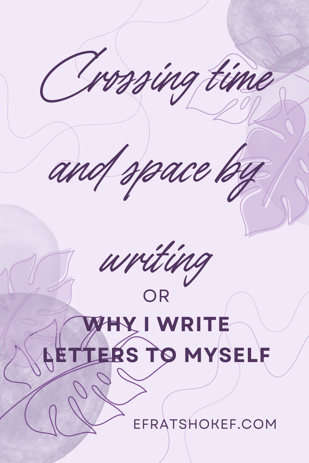 Crossing time and space by writing or why I write letters to myself