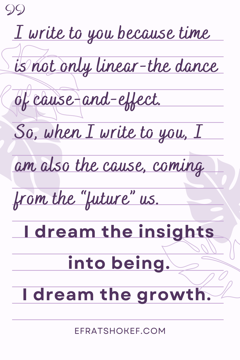 Crossing time and space by writing or why I write letters to myself