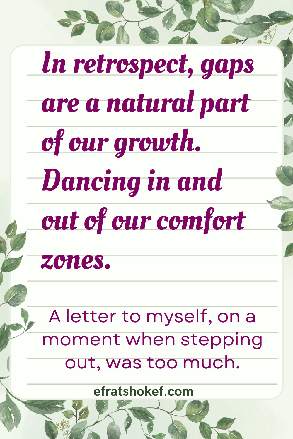 Being pulled out of my comfort zone: A letter to myself