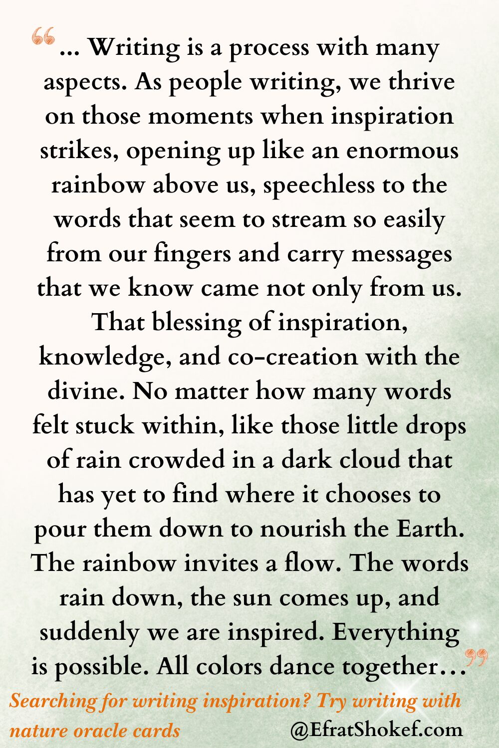 Searching for writing inspiration? Try writing with nature oracle cards.