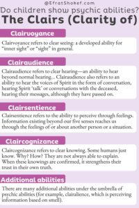 Infographic: Do children show psychic abilities? The Clairs (Clarity of)