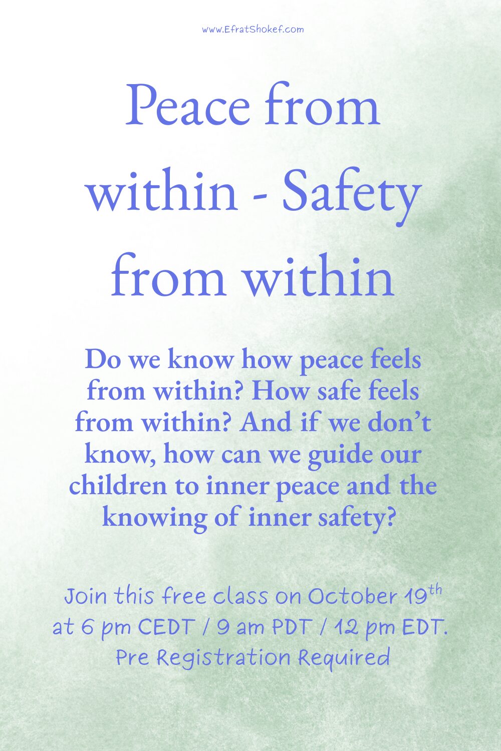 Free Webinar - Peace from within - Safety from within